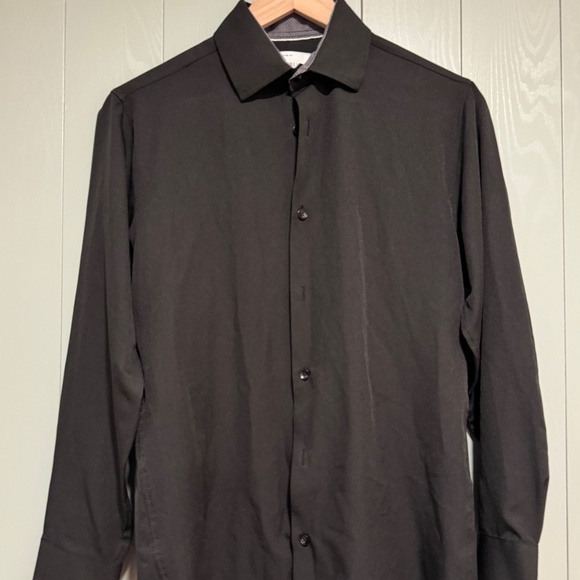 Con.Struct Men's Dress Shirt Slim Fit Button-Down Stretch Cooling Black - Size M - Picture 1 of 9